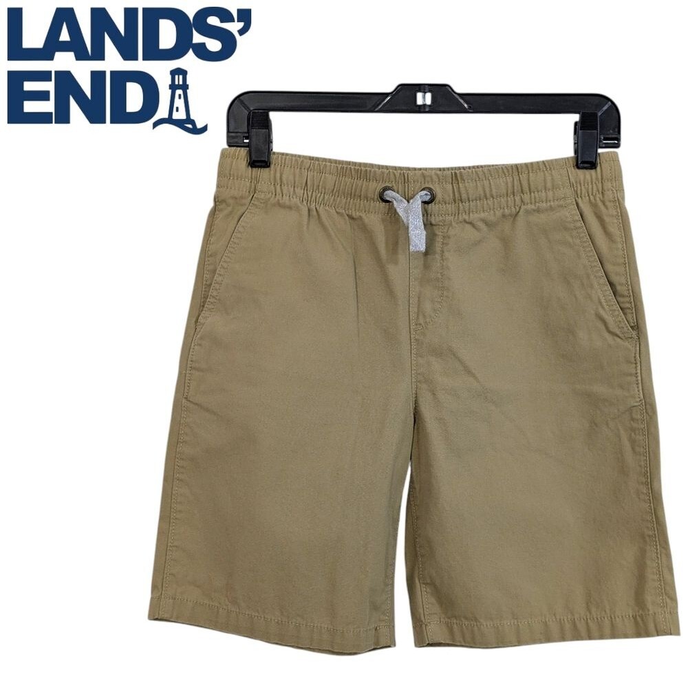 Lands' End Tan 7" Stretch Waist Chino Shorts - Size L Boys 14-16 Large